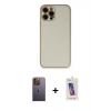 MARSİLYAN™- iPhone 12 Pro Max Kılıf Yadigar Klasik - Siyah Joko 5D Cam + Sarı Neon Fosforlu Kamera Lens