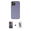 MARSİLYAN™- iPhone 12 Pro Max Kılıf Yadigar Klasik - Siyah Joko 5D Cam + Neon Fosforlu Kamera Lens - TU