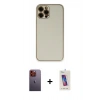 MARSİLYAN™- iPhone 12 Pro Max Kılıf Yadigar Klasik - Siyah Joko 5D Cam + Neon Fosforlu Kamera Lens - TU