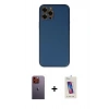 MARSİLYAN™- iPhone 12 Pro Max Kılıf Yadigar Klasik - Siyah Joko 5D Cam + Neon Fosforlu Kamera Lens - TU