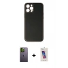 MARSİLYAN™- iPhone 12 Pro Max Kılıf Yadigar Klasik - Siyah Joko 5D Cam + Neon Fosforlu Kamera Lens - YL