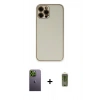 MARSİLYAN™- iPhone 12 Pro Max Kılıf Yadigar Klasik - Siyah Joko Magic 5D Hayalet Cam + Neon Fosforlu Kamera Lens - YL