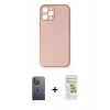 MARSİLYAN™- iPhone 12 Pro Max Kılıf Yadigar Klasik - Siyah Mat Seramik Nano Ekran Koruyucu + Neon Fosforlu Kamera Lens - BZ