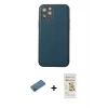 MARSİLYAN™- iPhone 12 Pro Max Kılıf Yadigar Klasik - Siyah Mat Seramik Nano Ekran Koruyucu + Gold Shine Kamera Lens Koruma Cam