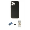 MARSİLYAN™- iPhone 12 Pro Max Kılıf Yadigar Klasik - Siyah Mat Seramik Nano Ekran Koruyucu + Gold Shine Kamera Lens Koruma Cam