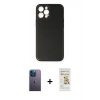 MARSİLYAN™- iPhone 12 Pro Max Kılıf Yadigar Klasik - Siyah Mat Seramik Nano Ekran Koruyucu + Neon Fosforlu Kamera Lens - MI
