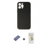 MARSİLYAN™- iPhone 12 Pro Max Kılıf Yadigar Klasik - Siyah Mat Seramik Nano Ekran Koruyucu + Metal Kamera Lens Koruma Cam - GD