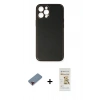 MARSİLYAN™- iPhone 12 Pro Max Kılıf Yadigar Klasik - Siyah Mat Seramik Nano Ekran Koruyucu + Metal Kamera Lens Koruma Cam - KI