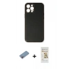 MARSİLYAN™- iPhone 12 Pro Max Kılıf Yadigar Klasik - Siyah Mat Seramik Nano Ekran Koruyucu + Shine Kamera Lens Koruma Cam - PE