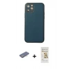 MARSİLYAN™- iPhone 12 Pro Max Kılıf Yadigar Klasik - Siyah Mat Seramik Nano Ekran Koruyucu + Renkli Kamera Lens Koruma Cam - MI