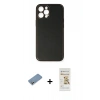 MARSİLYAN™- iPhone 12 Pro Max Kılıf Yadigar Klasik - Siyah Mat Seramik Nano Ekran Koruyucu + Shine Kamera Lens Koruma Cam - GS