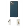 MARSİLYAN™- iPhone 12 Pro Max Kılıf Yadigar Klasik - Siyah Mat Seramik Nano Ekran Koruyucu + Shine Kamera Lens - GD