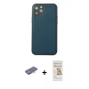 MARSİLYAN™- iPhone 12 Pro Max Kılıf Yadigar Klasik - Siyah Mat Seramik Nano Ekran Koruyucu + Renkli Kamera Lens Koruma Cam - TU