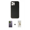 MARSİLYAN™- iPhone 12 Pro Max Kılıf Yadigar Klasik - Siyah Mat Seramik Nano Ekran Koruyucu + Neon Fosforlu Kamera Lens - YL