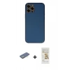 MARSİLYAN™- iPhone 12 Pro Max Kılıf Yadigar Klasik - Siyah Mat Seramik Nano Ekran Koruyucu + Yeşil Renkli Kamera Lens Koruma Cam