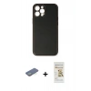 MARSİLYAN™- iPhone 12 Pro Max Kılıf Yadigar Klasik - Siyah Mat Seramik Nano Ekran Koruyucu + Yeşil Renkli Kamera Lens Koruma Cam