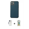 MARSİLYAN™- iPhone 12 Pro Max Kılıf Yadigar Klasik - Siyah Polymer Nano Ekran Koruyucu + Shine Kamera Lens - LT