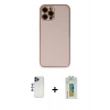 MARSİLYAN™- iPhone 12 Pro Max Kılıf Yadigar Klasik - Siyah Polymer Nano Ekran Koruyucu + Shine Kamera Lens - LT