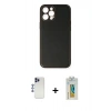 MARSİLYAN™- iPhone 12 Pro Max Kılıf Yadigar Klasik - Siyah Polymer Nano Ekran Koruyucu + Shine Kamera Lens - LT