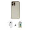 MARSİLYAN™- iPhone 12 Pro Max Kılıf Yadigar Klasik - Siyah Polymer Nano Ekran Koruyucu + Shine Kamera Lens - LT