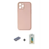 MARSİLYAN™- iPhone 12 Pro Max Kılıf Yadigar Klasik - Siyah Polymer Nano Ekran Koruyucu + Mavi Renkli Kamera Lens Koruma Cam