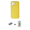 MARSİLYAN™- iPhone 12 Pro Max Kılıf Yadigar Klasik - Siyah Polymer Nano Ekran Koruyucu + Mavi Renkli Kamera Lens Koruma Cam