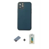MARSİLYAN™- iPhone 12 Pro Max Kılıf Yadigar Klasik - Siyah Polymer Nano Ekran Koruyucu + Metal Kamera Lens Koruma Cam - KI