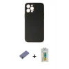 MARSİLYAN™- iPhone 12 Pro Max Kılıf Yadigar Klasik - Siyah Polymer Nano Ekran Koruyucu + Metal Kamera Lens Koruma Cam - GD