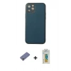 MARSİLYAN™- iPhone 12 Pro Max Kılıf Yadigar Klasik - Siyah Polymer Nano Ekran Koruyucu + Metal Kamera Lens Koruma Cam - GD