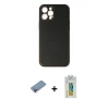 MARSİLYAN™- iPhone 12 Pro Max Kılıf Yadigar Klasik - Siyah Polymer Nano Ekran Koruyucu + Shine Kamera Lens Koruma Cam - PE