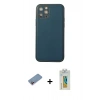 MARSİLYAN™- iPhone 12 Pro Max Kılıf Yadigar Klasik - Siyah Polymer Nano Ekran Koruyucu + Shine Kamera Lens Koruma Cam - PE