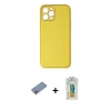MARSİLYAN™- iPhone 12 Pro Max Kılıf Yadigar Klasik - Siyah Polymer Nano Ekran Koruyucu + Shine Kamera Lens Koruma Cam - PE
