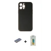 MARSİLYAN™- iPhone 12 Pro Max Kılıf Yadigar Klasik - Siyah Polymer Nano Ekran Koruyucu + Renkli Kamera Lens Koruma Cam - SI