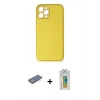 MARSİLYAN™- iPhone 12 Pro Max Kılıf Yadigar Klasik - Siyah Polymer Nano Ekran Koruyucu + Renkli Kamera Lens Koruma Cam - YL