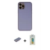 MARSİLYAN™- iPhone 12 Pro Max Kılıf Yadigar Klasik - Siyah Polymer Nano Ekran Koruyucu + Renkli Kamera Lens Koruma Cam - PE