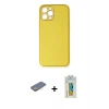 MARSİLYAN™- iPhone 12 Pro Max Kılıf Yadigar Klasik - Siyah Polymer Nano Ekran Koruyucu + Renkli Kamera Lens Koruma Cam - SI