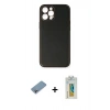MARSİLYAN™- iPhone 12 Pro Max Kılıf Yadigar Klasik - Siyah Polymer Nano Ekran Koruyucu + Shine Kamera Lens Koruma Cam - GI