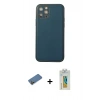 MARSİLYAN™- iPhone 12 Pro Max Kılıf Yadigar Klasik - Siyah Polymer Nano Ekran Koruyucu + Shine Kamera Lens Koruma Cam - GD