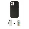 MARSİLYAN™- iPhone 12 Pro Max Kılıf Yadigar Klasik - Siyah Polymer Nano Ekran Koruyucu + Shine Kamera Lens - GD