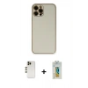 MARSİLYAN™- iPhone 12 Pro Max Kılıf Yadigar Klasik - Siyah Polymer Nano Ekran Koruyucu + Shine Kamera Lens - GD