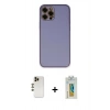 MARSİLYAN™- iPhone 12 Pro Max Kılıf Yadigar Klasik - Siyah Polymer Nano Ekran Koruyucu + Shine Kamera Lens - GD