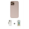 MARSİLYAN™- iPhone 12 Pro Max Kılıf Yadigar Klasik - Siyah Polymer Nano Ekran Koruyucu + Shine Kamera Lens - GD