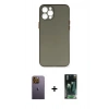 MARSİLYAN™- iPhone 12 Pro Max Kılıf Yadigar Yansıma Serisi - Şeffaf 360 Full Body Arka Koruyucu + Sarı Neon Fosforlu Kamera Lens