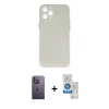 MARSİLYAN™- iPhone 12 Pro Max Kılıf Yadigar Yansıma Serisi - Şeffaf Royal Nano Ekran Koruyucu + Neon Fosforlu Kamera Lens - BZ