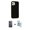 MARSİLYAN™- iPhone 12 Pro Max Kılıf Yadigar Yansıma Serisi - Şeffaf Royal Nano Ekran Koruyucu + Neon Fosforlu Kamera Lens - BZ