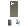 MARSİLYAN™- iPhone 12 Pro Max Kılıf Yadigar Yansıma Serisi - Şeffaf Royal Nano Ekran Koruyucu + Neon Fosforlu Kamera Lens - BZ