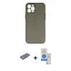 MARSİLYAN™- iPhone 12 Pro Max Kılıf Yadigar Yansıma Serisi - Şeffaf Royal Nano Ekran Koruyucu + Renkli Kamera Lens Koruma Cam - PE