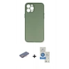 MARSİLYAN™- iPhone 12 Pro Max Kılıf Yadigar Yansıma Serisi - Şeffaf Royal Nano Ekran Koruyucu + Renkli Kamera Lens Koruma Cam - PE