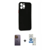 MARSİLYAN™- iPhone 12 Pro Max Kılıf Yadigar Yansıma Serisi - Şeffaf Royal Nano Ekran Koruyucu + Neon Fosforlu Kamera Lens - SI