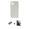 MARSİLYAN™- iPhone 12 Pro Max Kılıf Yadigar Yansıma Serisi - Şeffaf Temperli Cam Ekran Koruyucu + Gold Shine Kamera Lens Koruma Cam